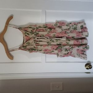 Boho Style Floral Print Ruffle Hem Sundress